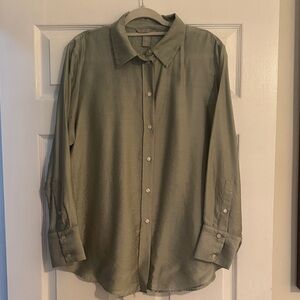 H&M Olive Green Long Sleeve Blouse